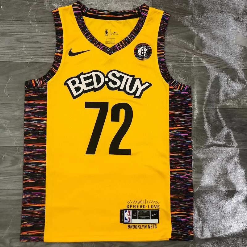 Brooklyn Nets Basketball jersey Commemorative Edition Yellow Camouflage #72 BIGGIE