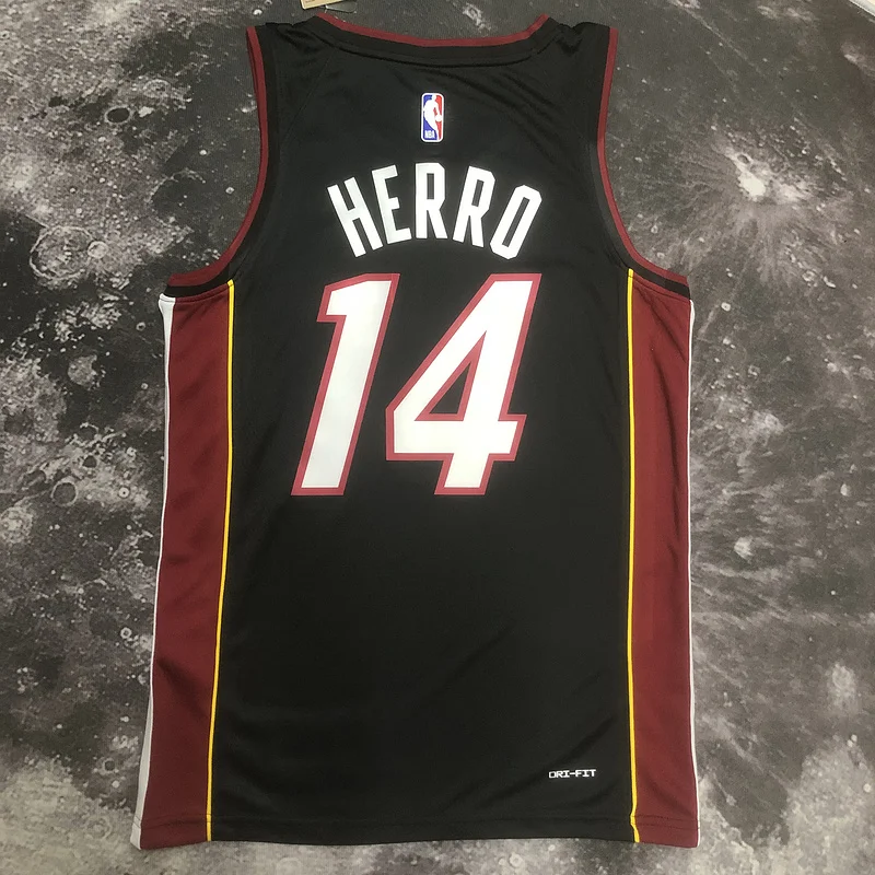 2023 Season NBA Miami Heat basketball jersey V-neck Black #14 HERRO