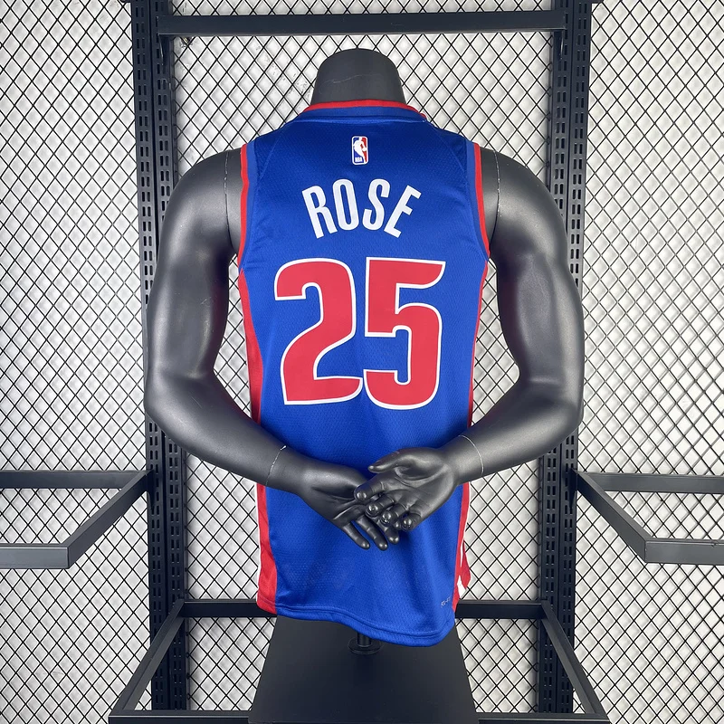 2023 Detroit Pistons Basketball Jersey Aawy Blue #25 ROSE