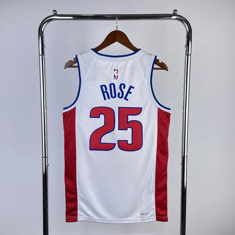 2023 Detroit Pistons Basketball Jersey White #25 ROSE