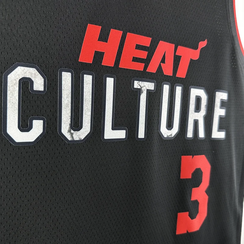 2024 Season NBA Miami Heat basketball jersey city version #3 WADE