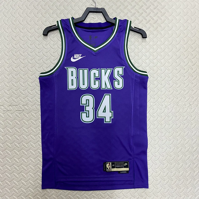 2023 Season NBA Milwaukee Bucks Basketball jersey Retro #34 Antetokounmpo