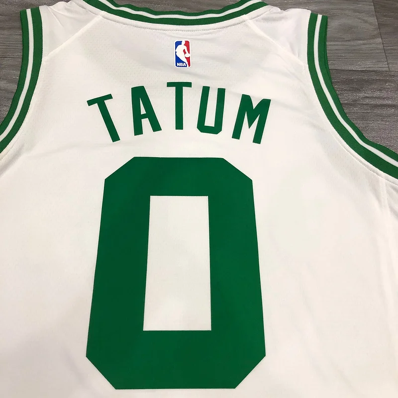 NBA Boston Celtics Basketball Jersey Retro White #0 TATUM