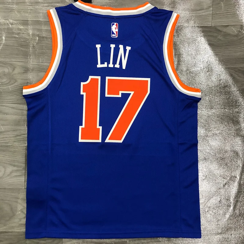 New York Knicks Basketball Jersey Blue #17 LIN