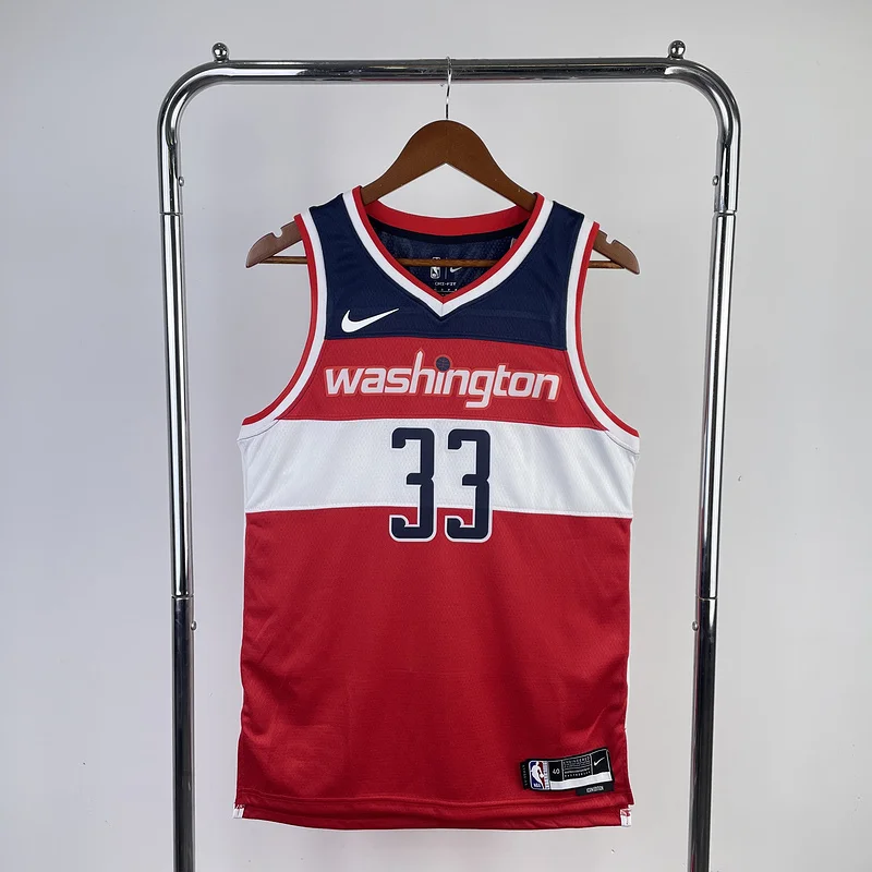 2023  Washington Wizards Basketball Jersey   Aawy   Red  #33    KUZMA