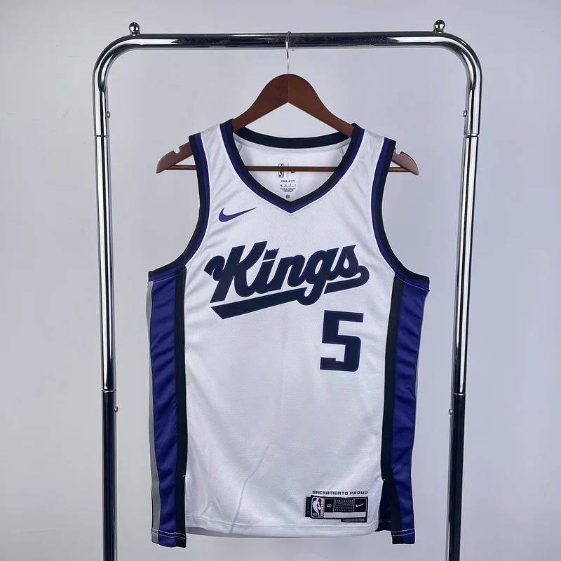 2024 Sacramento Kings Basketball Jersey Home White #5 FOX