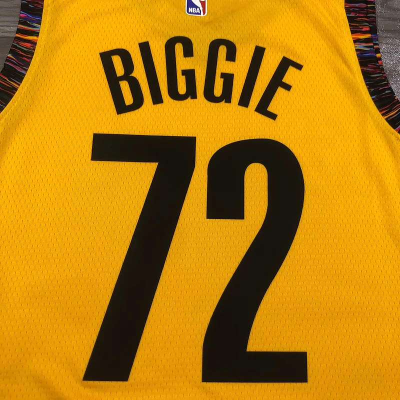 Brooklyn Nets Basketball jersey Commemorative Edition Yellow Camouflage #72 BIGGIE