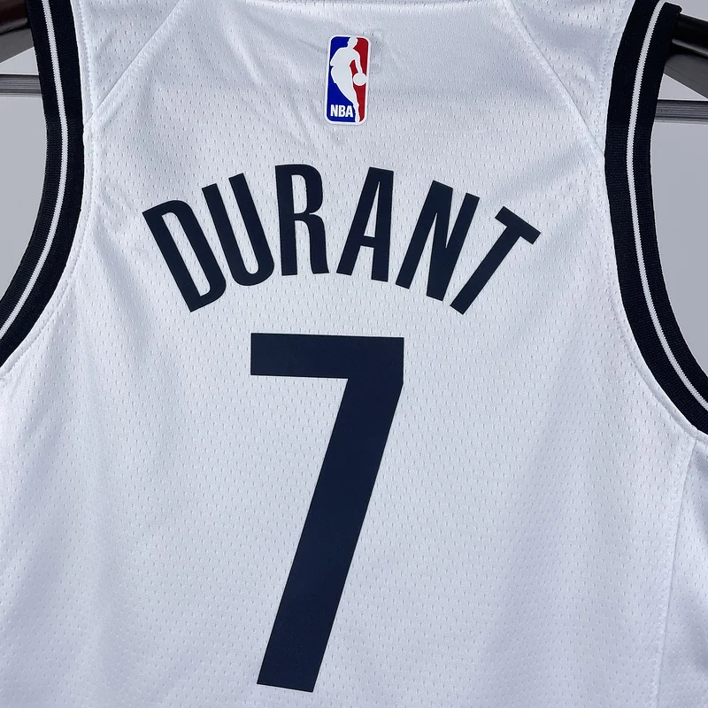 Youth kids Basketball Jersey Brooklyn Nets White #7 DURANT