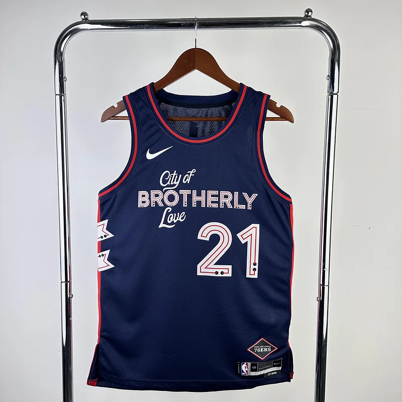 2024 Season NBA Philadelphia 76ers Basketball Jersey city version #21 EMBIID