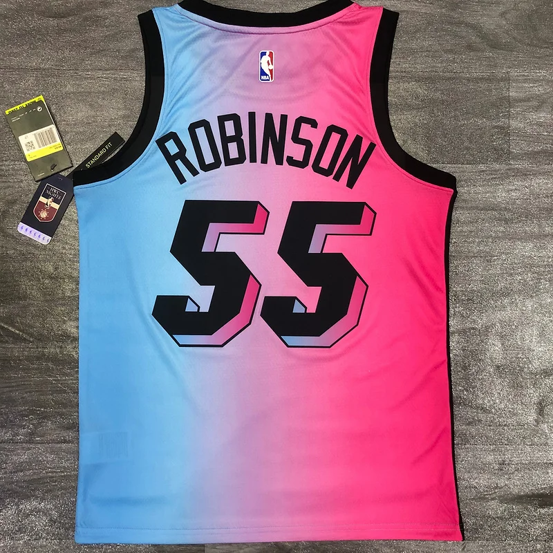 2021 Season NBA Miami Heat basketball jersey city version #55 ROBINSON