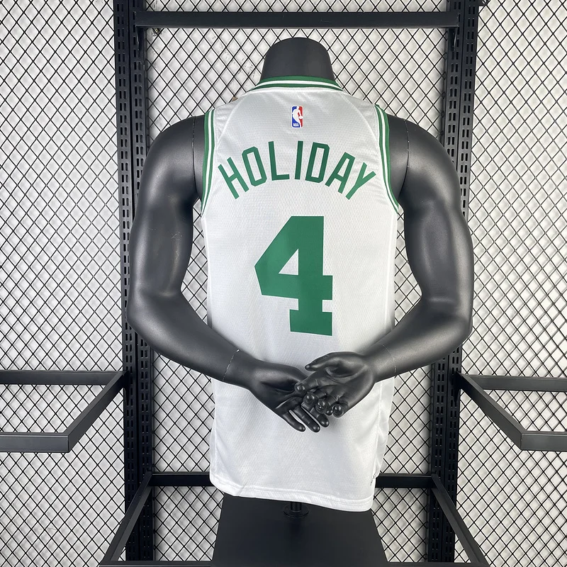 2023 Season NBA Boston Celtics Basketball Jersey home White #4 HOLIDAY