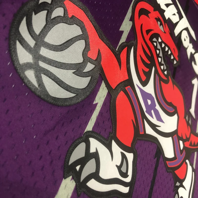 1999 Mitchell Ness Hot Print Retro NBA Toronto Raptors Basketball Jersey Purple #1 McGrady