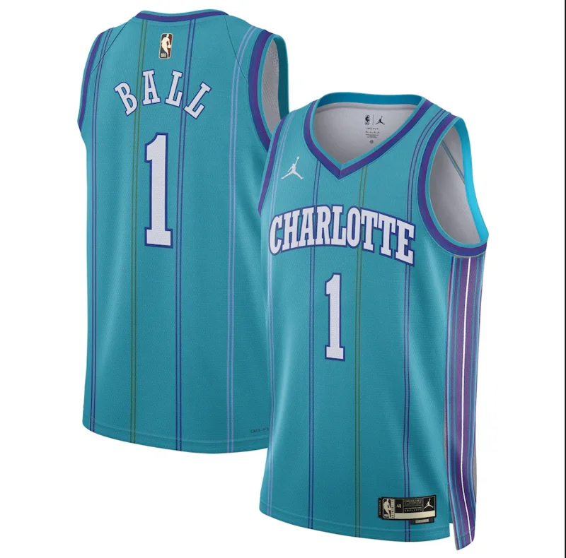 2024  Charlotte Hornets Basketball Jersey   Retro  #1  BALL