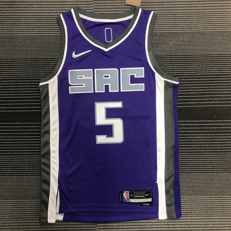 75th anniversary Sacramento Kings Basketball Jersey Purple #5 FOX