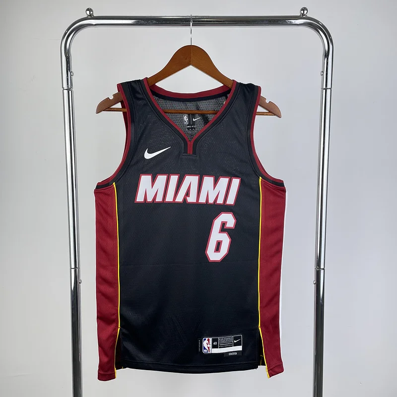 2023 Season NBA Miami Heat basketball jersey V-neck Black #6 JAMES