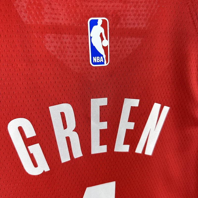 2023 Houston Rockets Basketball Jersey Aawy Red #4 GREEN