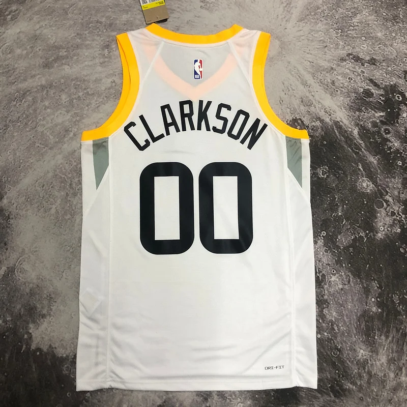 2023 Utah Jazz Basketball Jersey Home White #00 CLARKSON