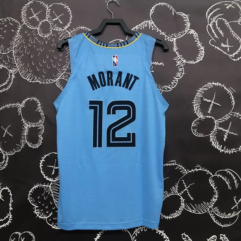 AU Player Version NBA Memphis Grizzlies Basketball Jersey Blue #12 MORANT