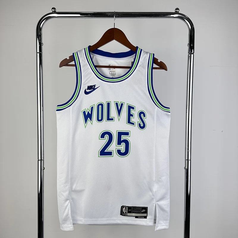 2024 Minnesota Timberwolves Basketball Jersey Retro #25 ROSE