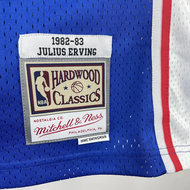 1982 1983 Season MN Hot Print Retro NBA Philadelphia 76ers Basketball Jersey Blue #6 ERVING