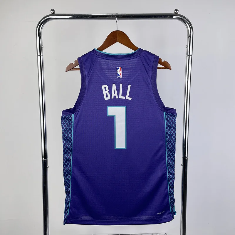 2023  Charlotte Hornets Basketball Jersey   trapeze  limited #1  BALL