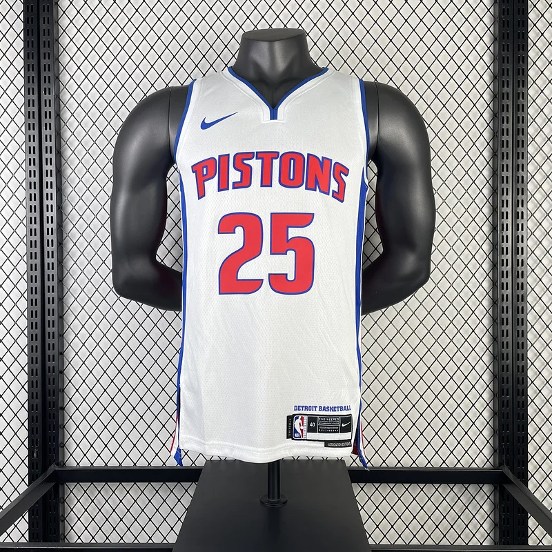 2023 Detroit Pistons Basketball Jersey White #25 ROSE