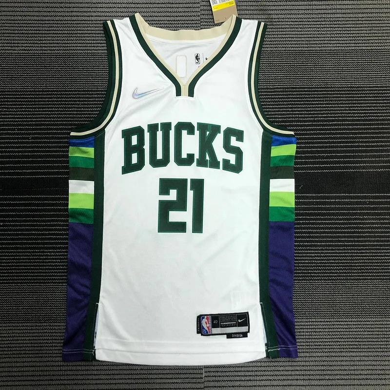 2022 Season NBA Milwaukee Bucks Basketball jersey city version #21 HOLIDAY