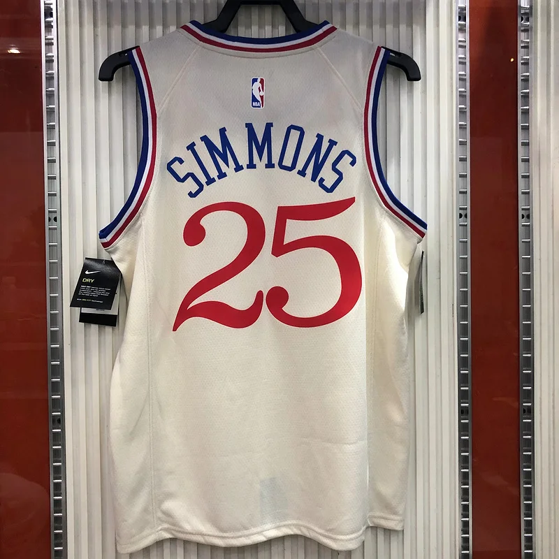 2020 Season NBA Philadelphia 76ers Basketball Jersey city version limited #25 SIMMONS