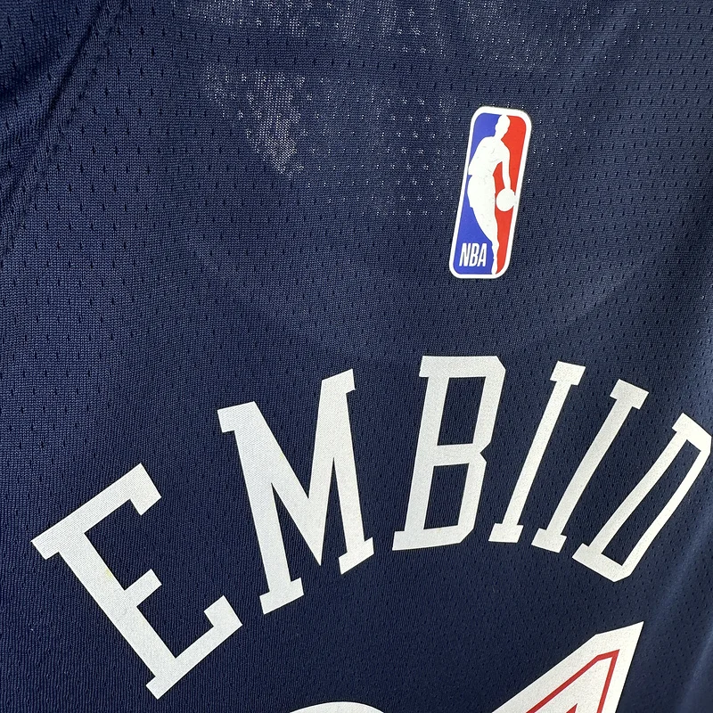 2024 Season NBA Philadelphia 76ers Basketball Jersey city version #21 EMBIID