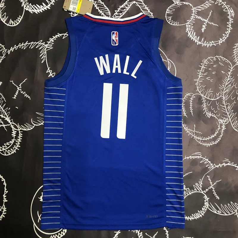 75th anniversary    NBA Los Angeles Clippers Basketball jersey   Blue  #11   WALL