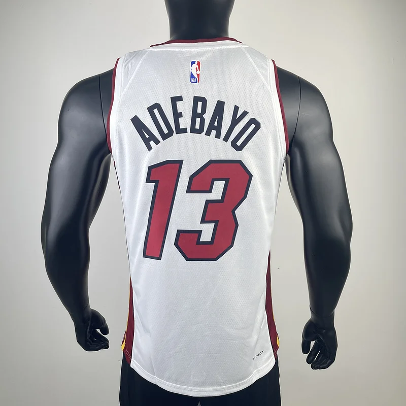 NBA Miami Heat basketball jersey V-neck White #13 ADEBAYO