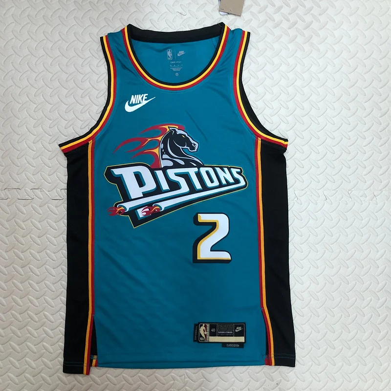 2023 Detroit Pistons Basketball Jersey Retro #2 CUNNINGHAM