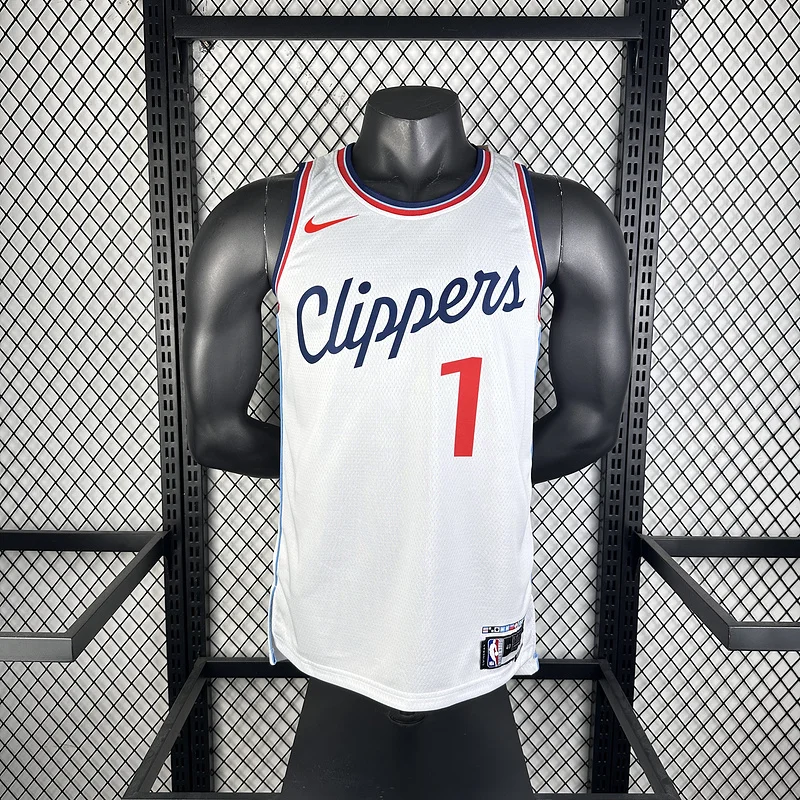 2025 Season  NBA Los Angeles Clippers Basketball jersey   Home   White  #1    HARDEN