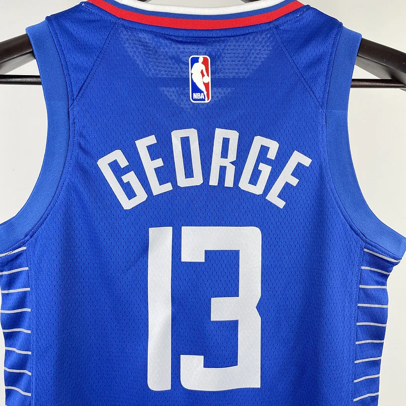 Youth kids Basketball Jersey Los Angeles Clippers Blue #13 GEORGE