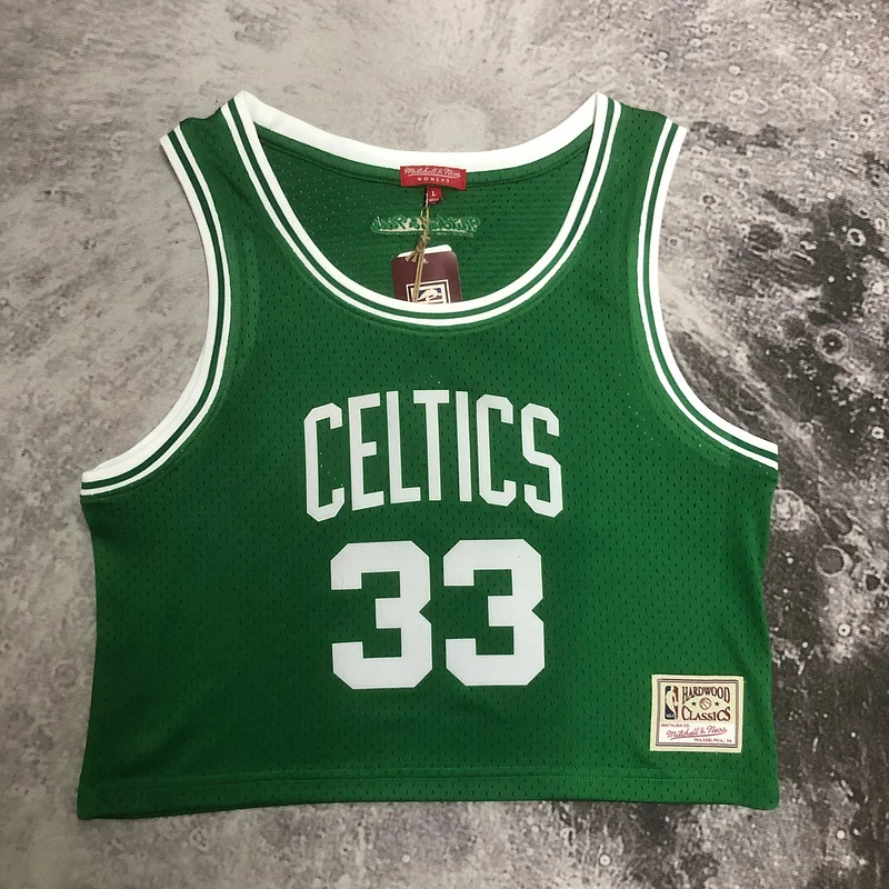 Mitchell Ness Women Retro Boston Celtics Basketball Jersey Green #33 BIRD