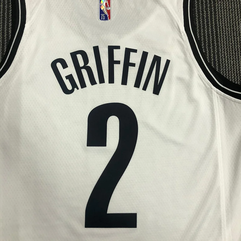 75th anniversary Brooklyn Nets Basketball jersey White #2 GRIFFIN