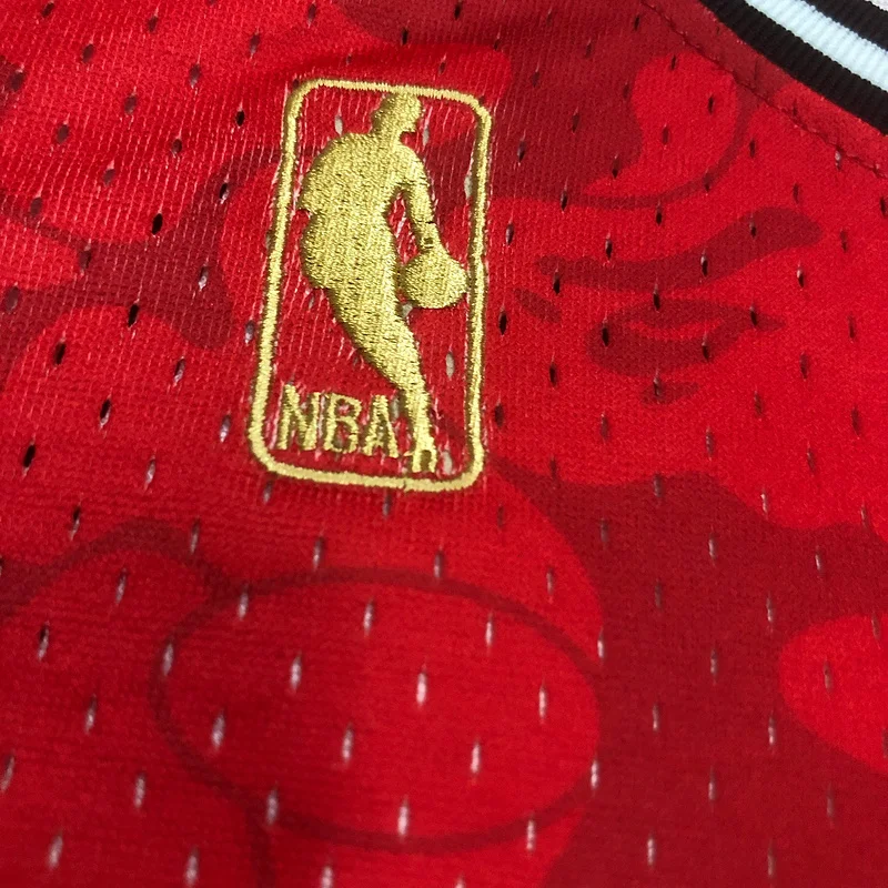 BAPE×M&N Co-branded NBA Miami Heat basketball jersey red 9 #3