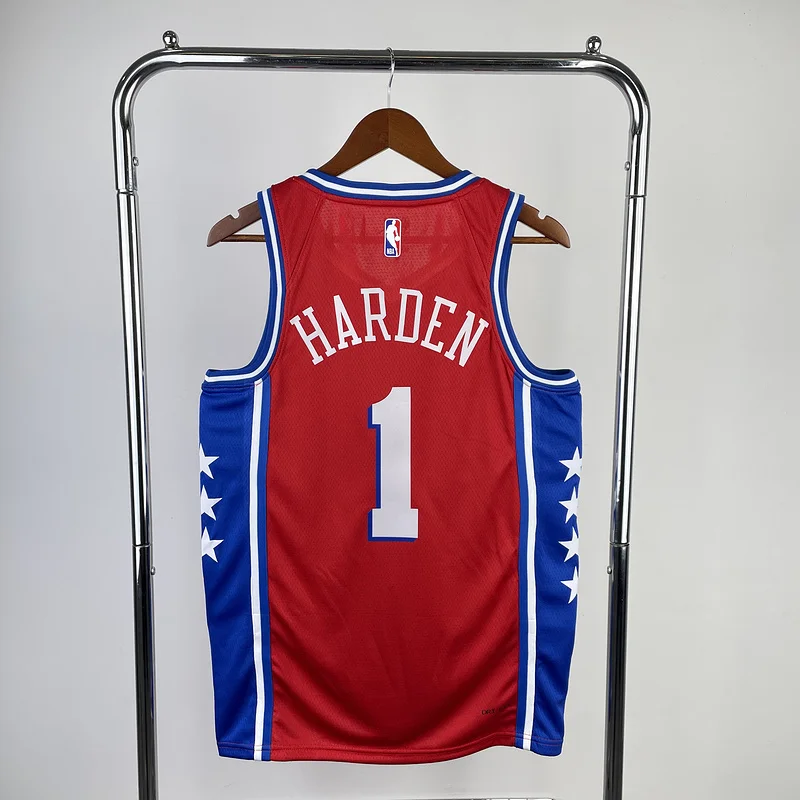 2023 Season NBA Philadelphia 76ers Basketball Jersey trapeze limited #1 HARDEN