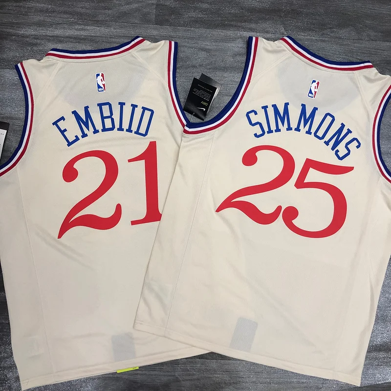 2020 Season NBA Philadelphia 76ers Basketball Jersey city version limited #25 SIMMONS