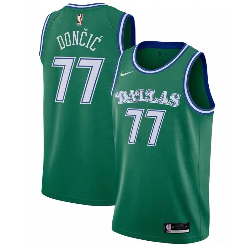 2021 Season NBA Dallas Mavericks basketball jersey Retro Green #77 DONCIC