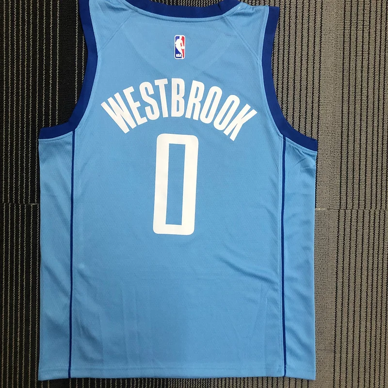 2021 Houston Rockets Basketball Jersey city version Blue #0 WESTBROOK