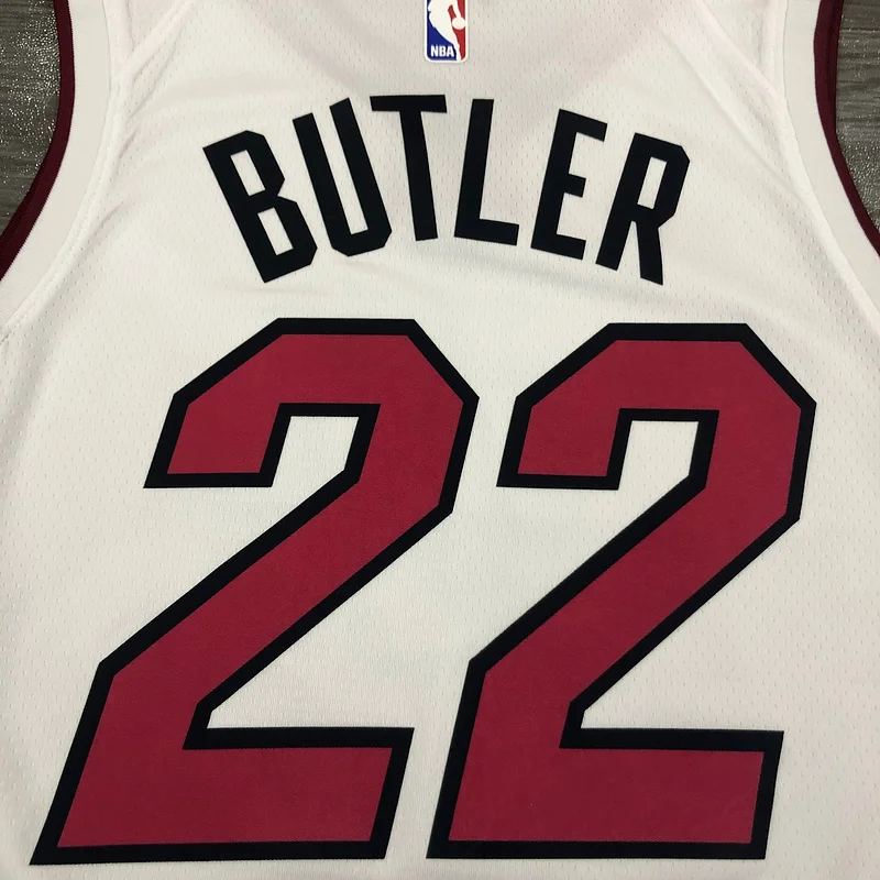 NBA Miami Heat basketball jersey V-neck White #22 BUTLER