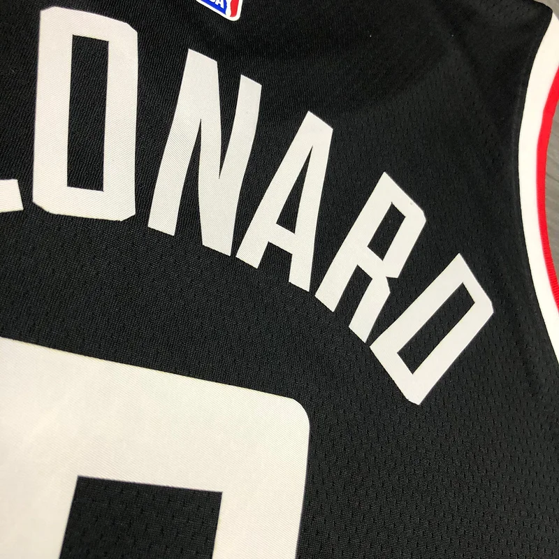 2021 Season NBA Los Angeles Clippers Basketball jersey  city version   Latin   Black  #2  LEONARD