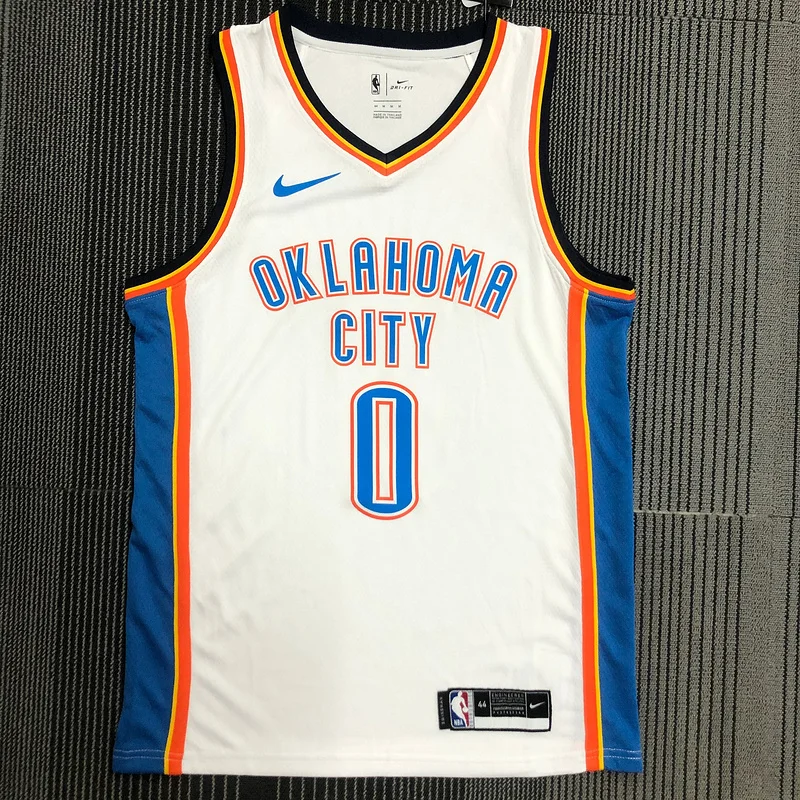 NBA Oklahoma City Thunder Basketball Jersey White #0 WESTBROOK