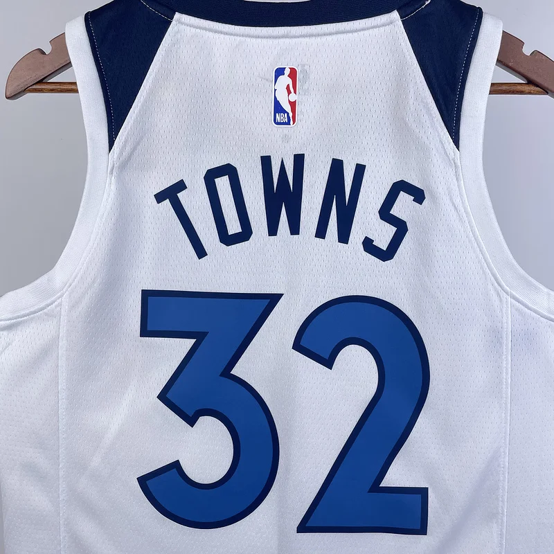 2023 Minnesota Timberwolves Basketball Jersey Home White #32 TOWNS