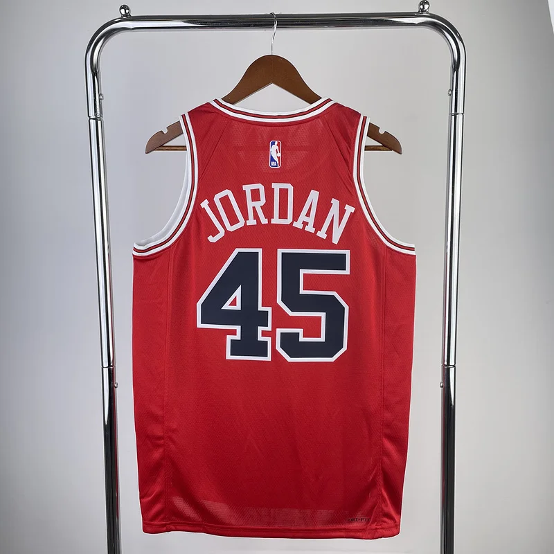 2023 Season NBA Chicago Bulls Basketball jersey red #45 Jordan