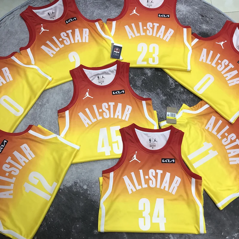 2023   All-Star   Portland Trail Blazers Basketball Jersey  Yellow  #0   LILIARD