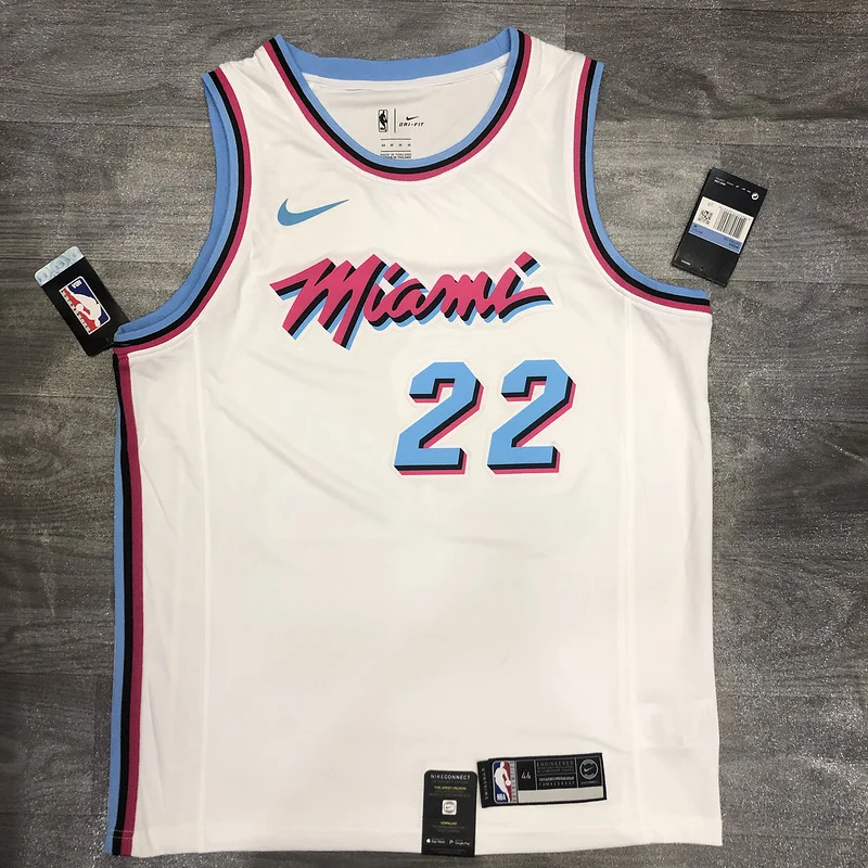 NBA Miami Heat basketball jersey round neck White #22 BUTLER