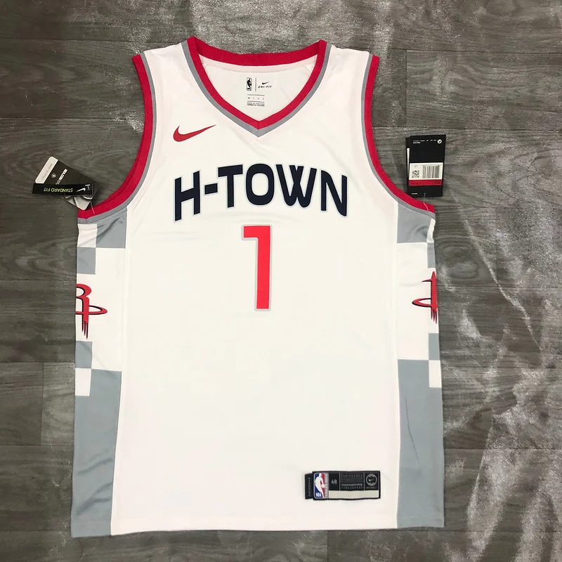 2020 Houston Rockets Basketball Jersey city version White #1 WALL