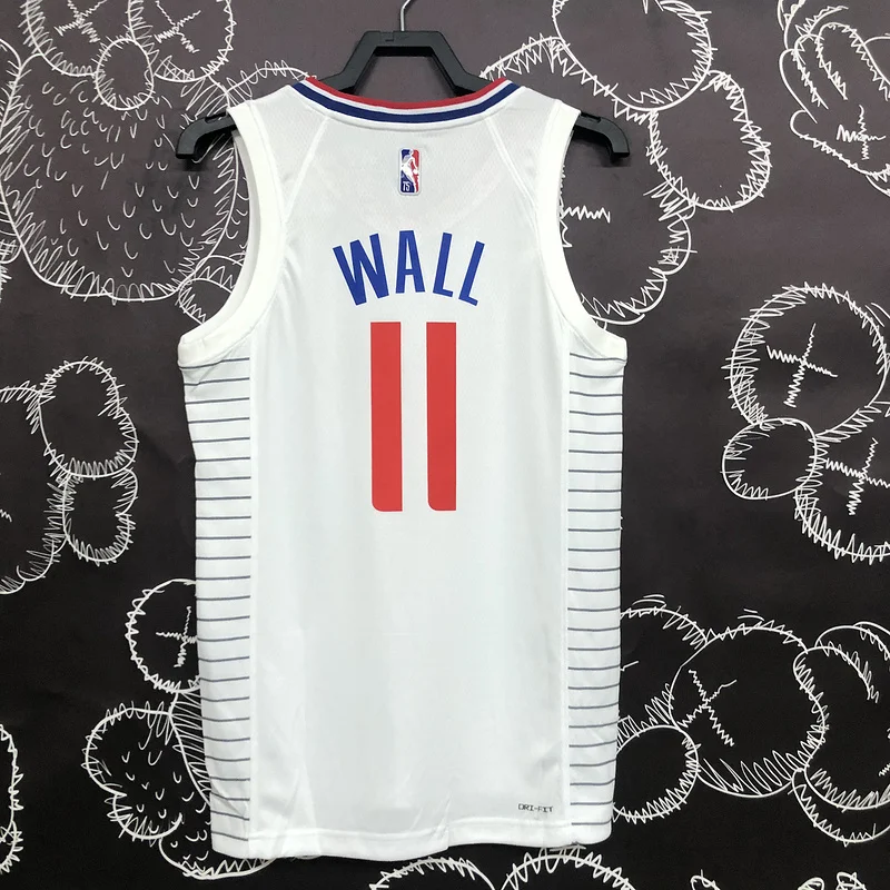 75th anniversary    NBA Los Angeles Clippers Basketball jersey   White  #11   WALL